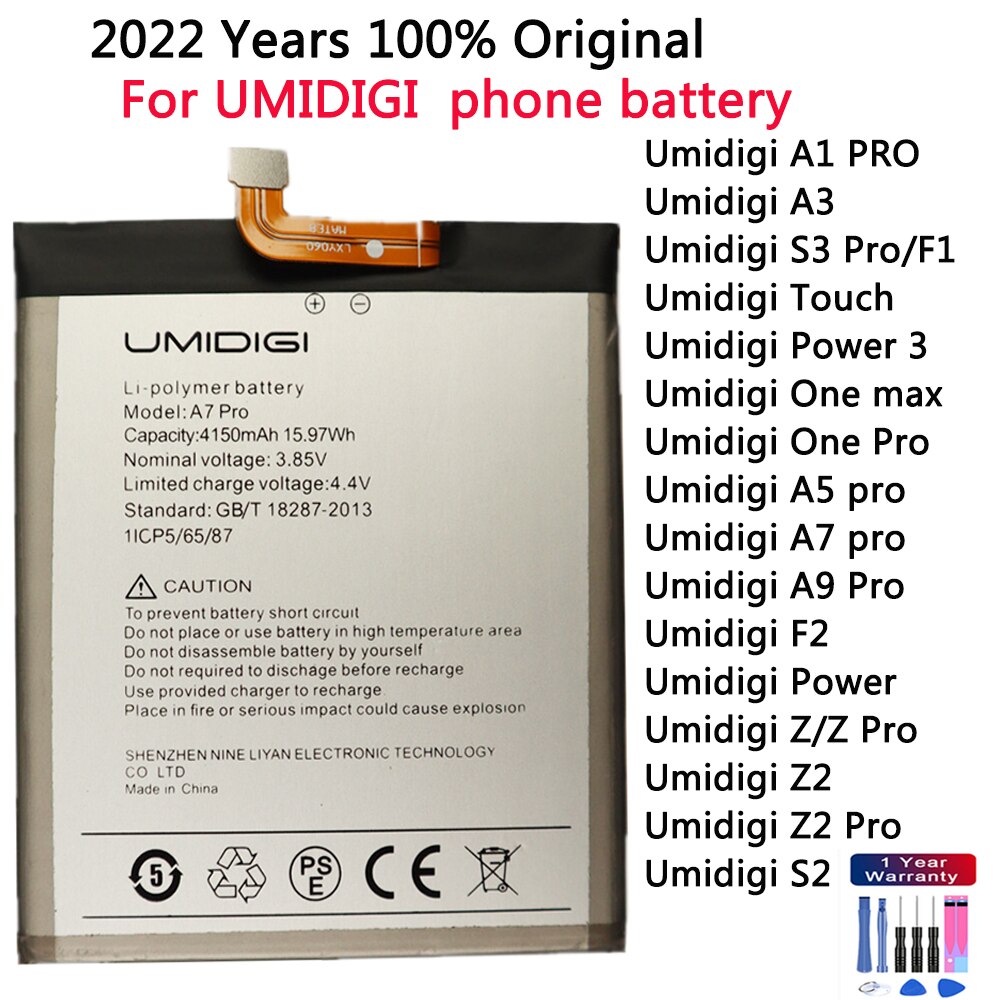 Original Battery For UMI Umidigi A1 PRO A3 S3 Pro Touch Power/Power 3 One max One Pro A5 pro A7 pro A9 Pro F2 Z/Z Pro Z2 Pro S2