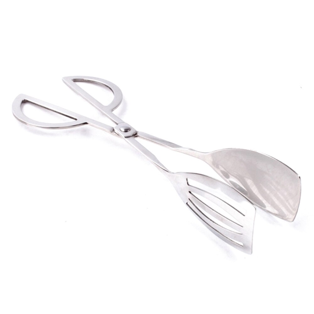 1Pc Rvs Salade Schaar Tong Praktische Lepel Vork Clip Brood Clip Voedsel Tong Voor Thuis Keuken Buffet