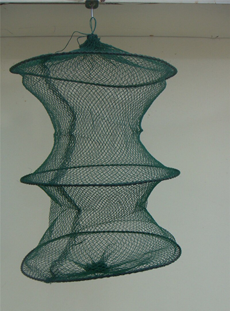 Składana okrągła metalowa ramka siatka nylonowa krab Crawdad krewetki przynęta żywiec pułapka obsada sieć na ryby wędkarstwo lądowanie dodatki przybory