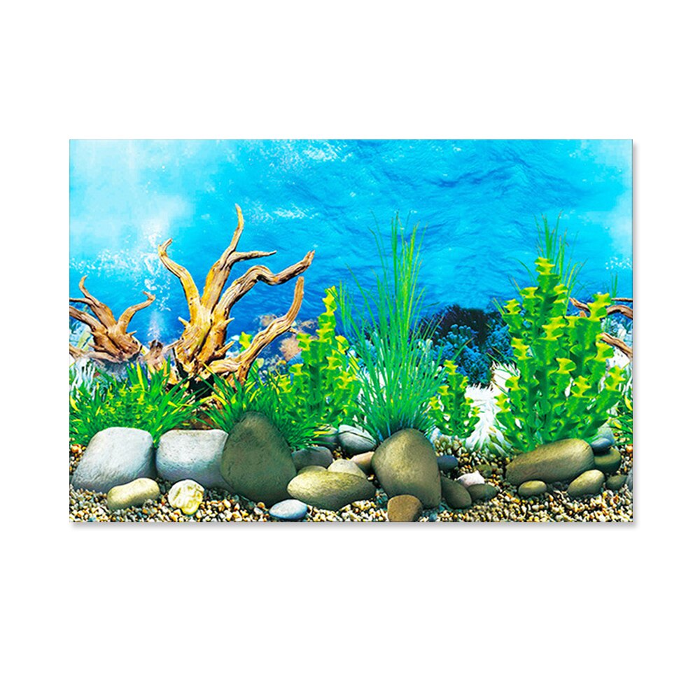 Aquarium Background Poster Aquarium Decoration Landscape Sticker Poster Fish Tank 3D Painting Sticker Aquarium Accessories: C / 60x102cm