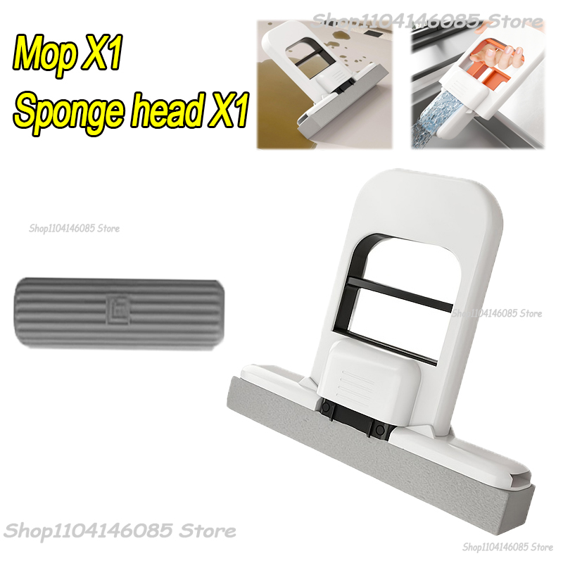 Mini-sponsmop Handvrije wasmoppen Mini draagbare superabsorberende dweil voor desktopvloer Badkamer Keuken Glas Autoreiniging: WIT
