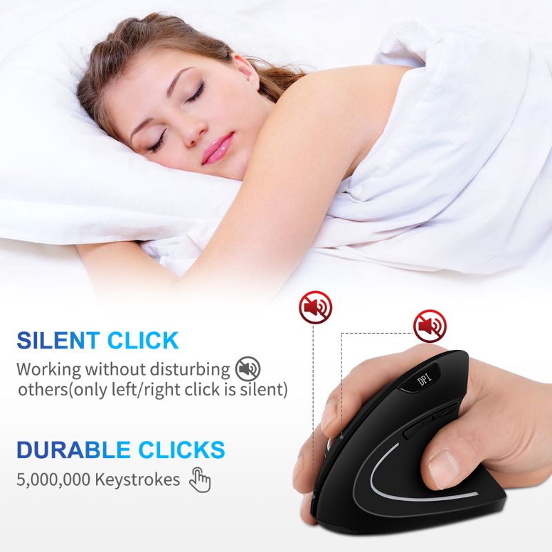 Ergonomic Vertical Mouse Wireless Bluetooth Optical Mause 800/1200/1600 DPI Adjustable 5D Gaming Backlit Mice For Laptop PC