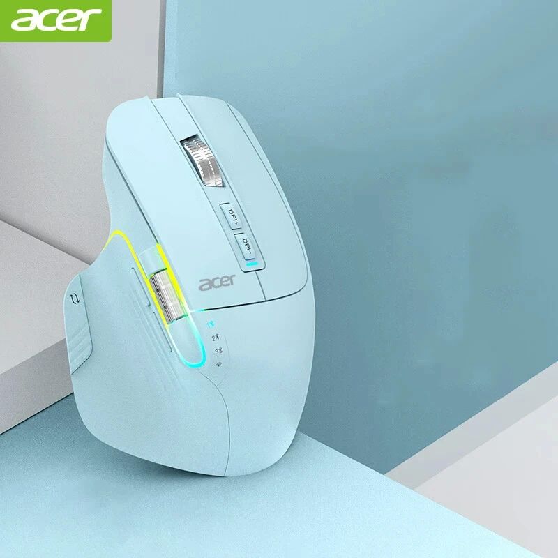 Acer Omr225 Gamer-Maus, 3-Modus, kabellose Bluetooth-Maus, Dual Scroll, ergonomische Maus, individuelle Programmierung, Gaming-Mäuse, Büromaus: DARKNESS
