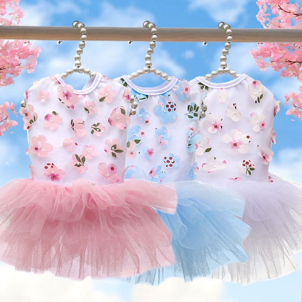 Fournitures de fête d'été pour petit chien, d'anniversaire, fleurs, Teddy Bichon, Costume pour chien, vêtements pour chiot, jupes pour chien