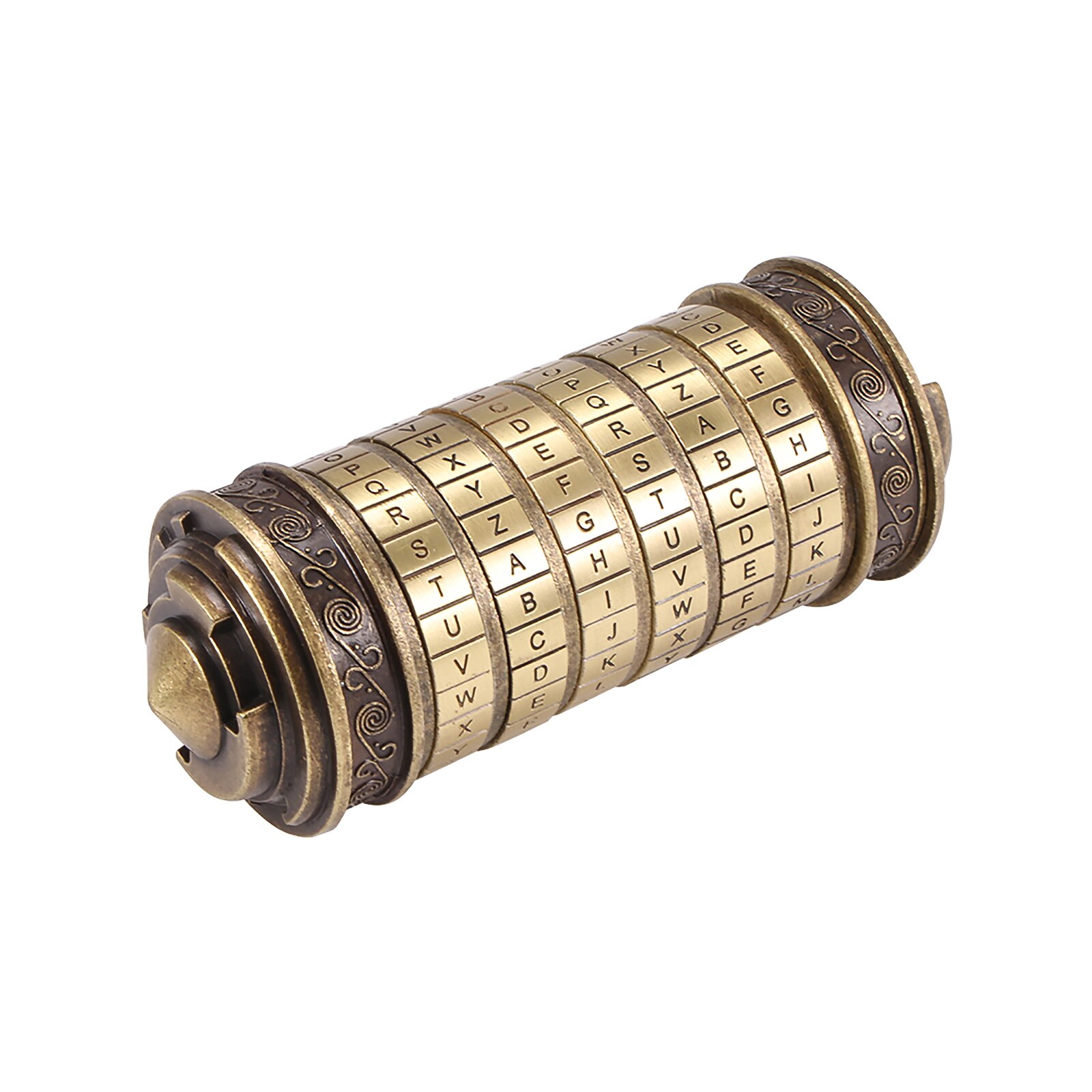Jouet à code de Léonard de Vinci, cryptex en métal pour de mariage, saint-valentin, mot de passe en lettres, accessoire pour escape room: A