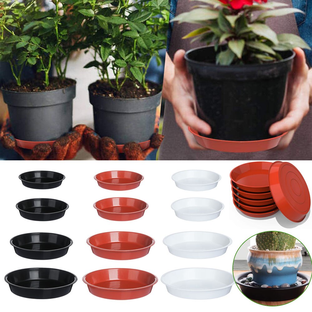 3Pcs 4/6/7/8 zoll Runde Anlage Untertasse Kunststoff Tray Untertassen Indoor Outdoor Durable Schwere duty Drip Trays Garten Liefert
