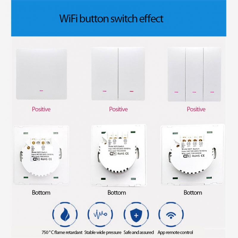 Intelligenter wlan-wandschalter mit eu-standard, speicherfunktion für stromausfall, steuerung per tuya smart life app und alexa/google home sprachsteuerung