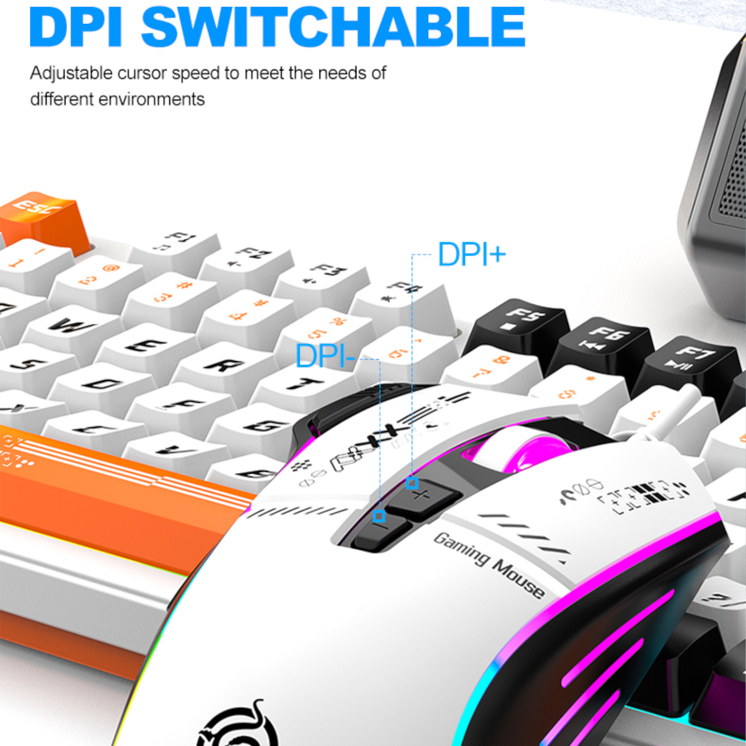 K-snake KM800 Pro wired mechanical feel keyboard and mouse set RGB segmented DPI mecha wind pattern laptop office