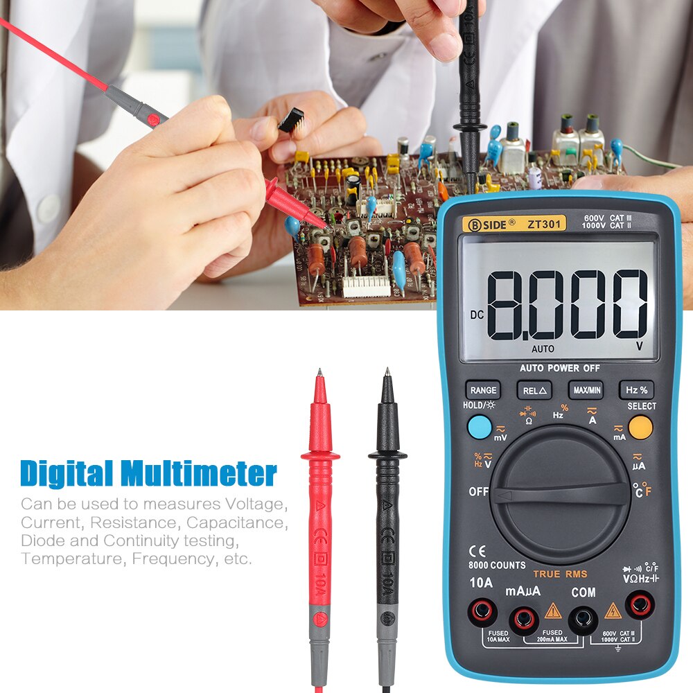 Digitale Multimeter CAT II 1000V / CAT III 600V Meet AC/DC Stroom DC/AC Spanning Weerstand Capaciteit Frequentie Temperatuur Ncv Limit Limit Dm510 110