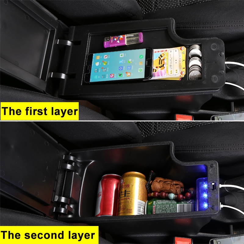for Nissan juke armrest box universal car center console caja modification accessories double raised with USB No installation