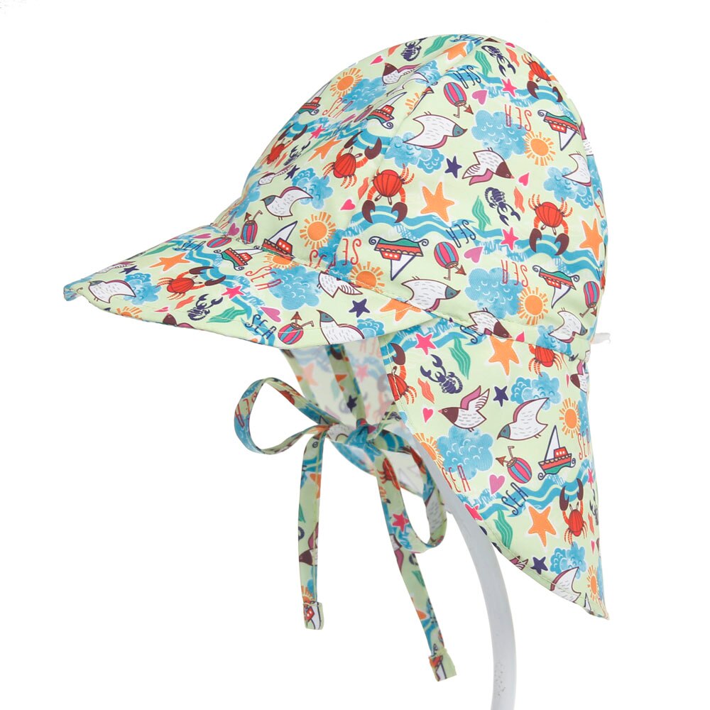 NEUE Babys Sonnenhut Sommer Strand Hütte Sonne Kappe UV Schutz Neugeborenen Kleinkind freundlicher Jungen Mädchen Sonne Kappe Headwear außen S/L: Krabbe / S