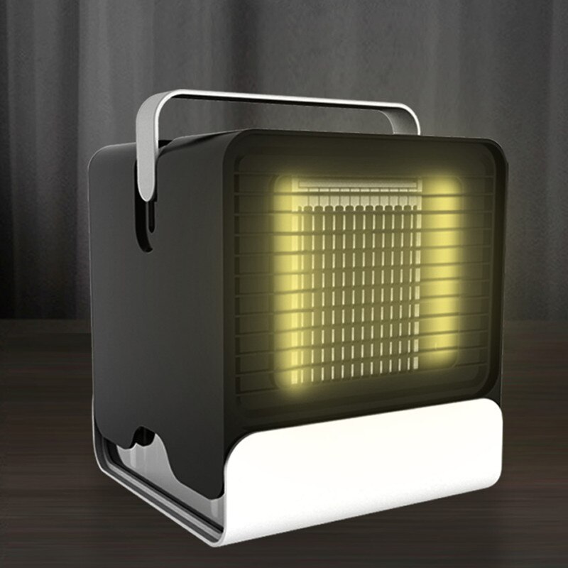 Draagbare airconditioner, draagbare mini-luchtkoeler, airconditioning met led-licht, luchtbevochtiger, zuivert de lucht, koelventilator voor thuiskantoor