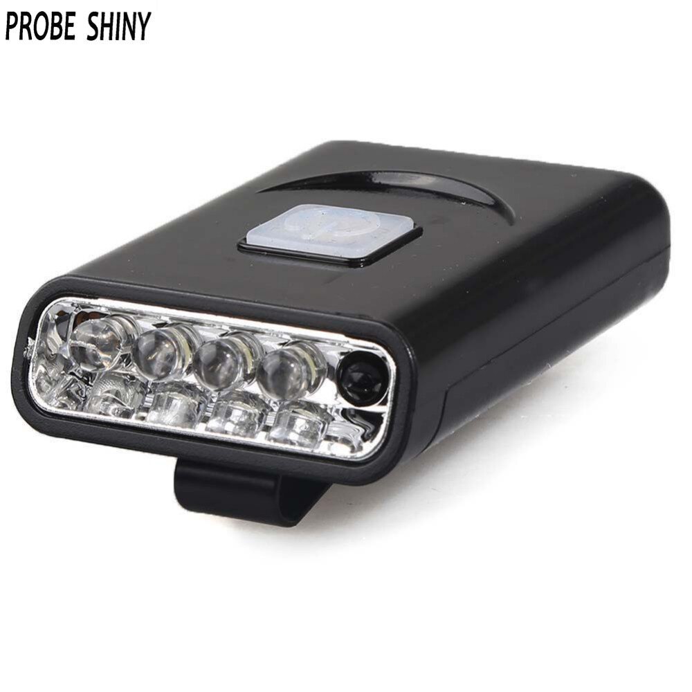 1x Rechargeable 5 LED Sensor Head Cap Hat Lamp Light USB Headlamp Torch Black hiking flashlight cycling flash lights APJ