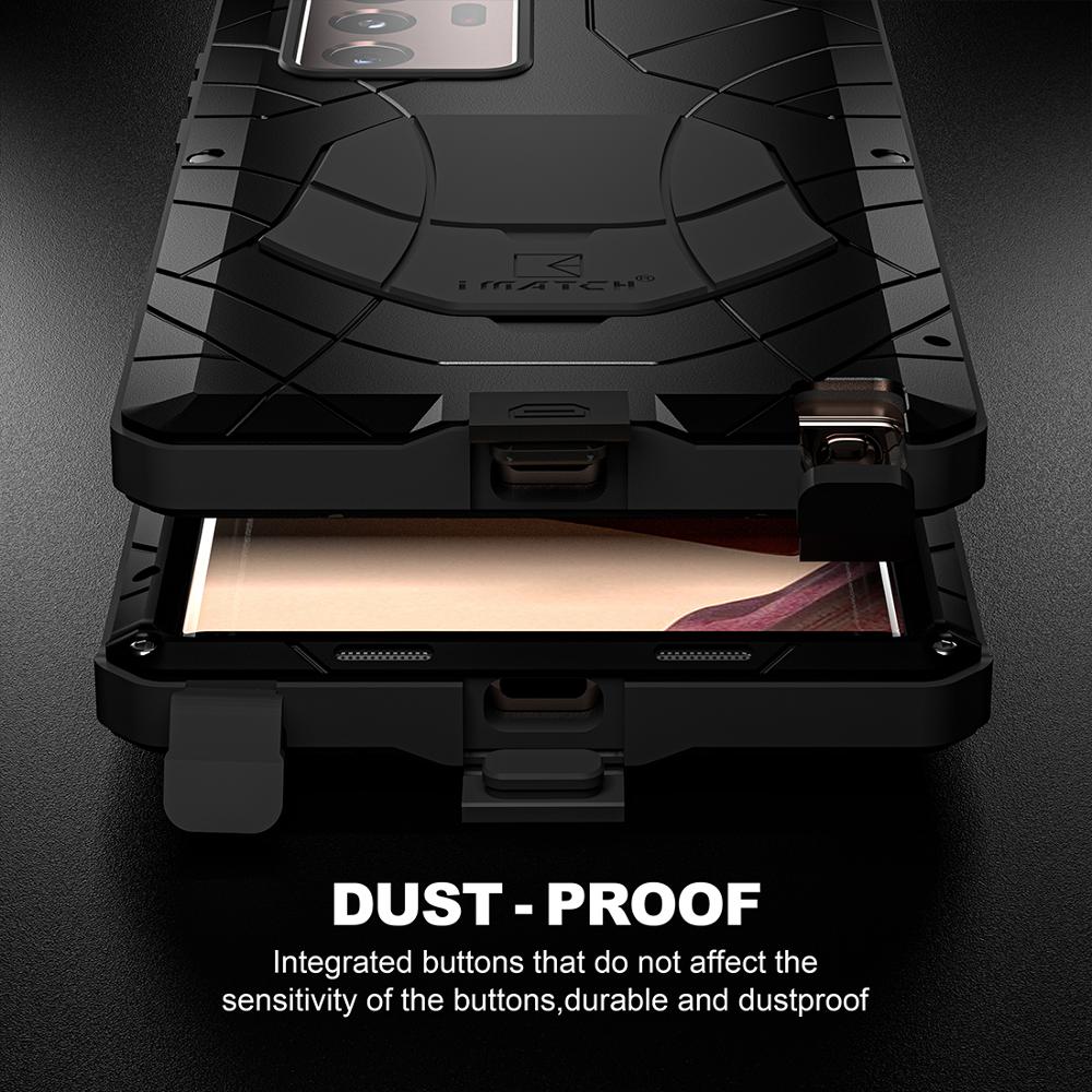Imatch Metal Case Shockproof For Samsung Note20 Note 20 Ultra 6.9"luxury Doom Armor Full-body Rugged Holster Cover With Glass