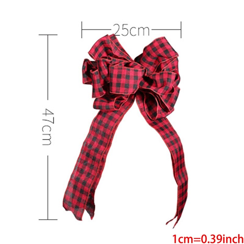 Kerst Plaid Bows Decoratieve Bogen Voor Xmas Tree Home Decor 57BB