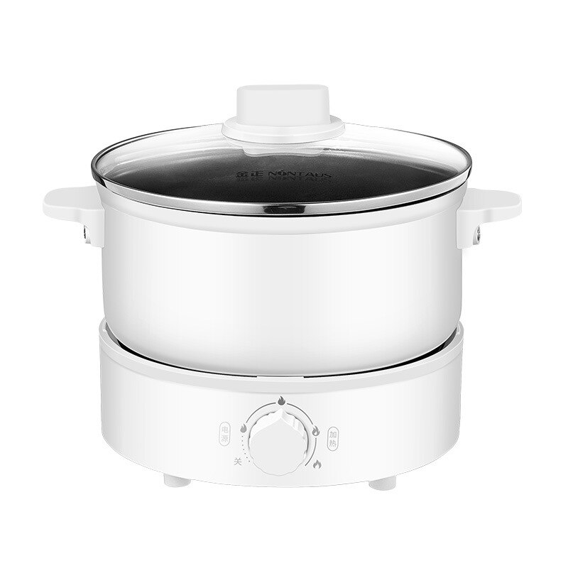 220v multifunktionelle elektriske komfur opvarmning pande elektriske kogepande maskine hotpot nudler ris æg suppe kogepande: Hvid / Au
