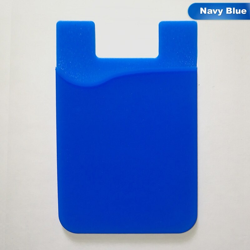 Women Men Cell Phone Card Holder sticker Bus Card Business Credit ID Card Holder Slim Case Pocket Adhesive: navy blue