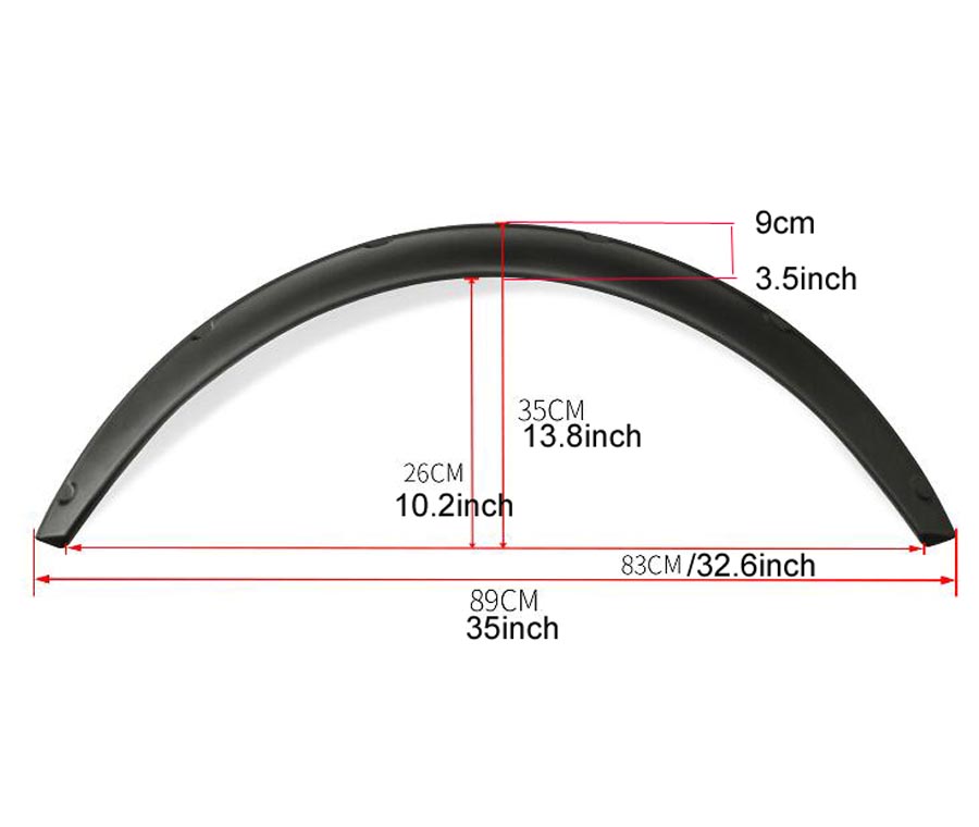 4Pcs 3.5"/90mm Universal Flexible Car Fender Flares Extra Wide Body Wheel Arches