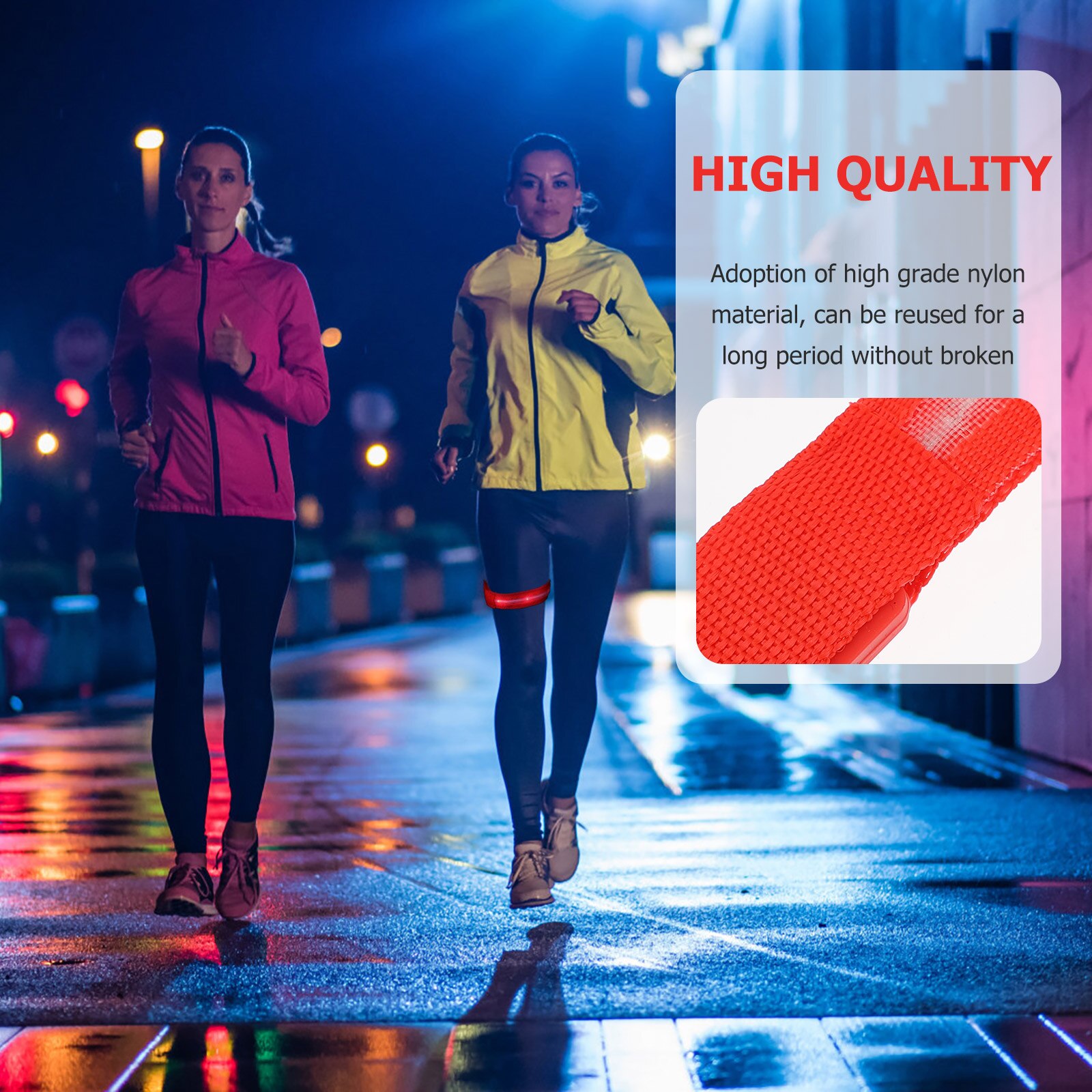 1Pc Arm Safety Signal Light LED Light Armband Night Running Glowing Armlet (Red)