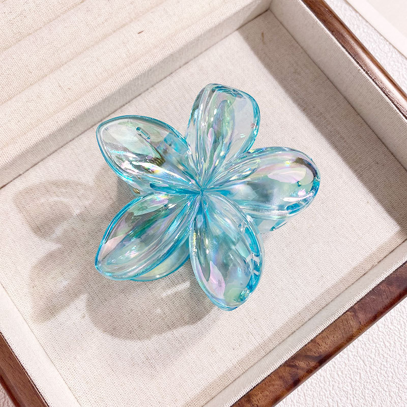 1/6 pièces coloré Transparent fleur 8CM pinces à cheveux pince épingle à cheveux Barrette épais mince cheveux accessoires pour les femmes: Violet