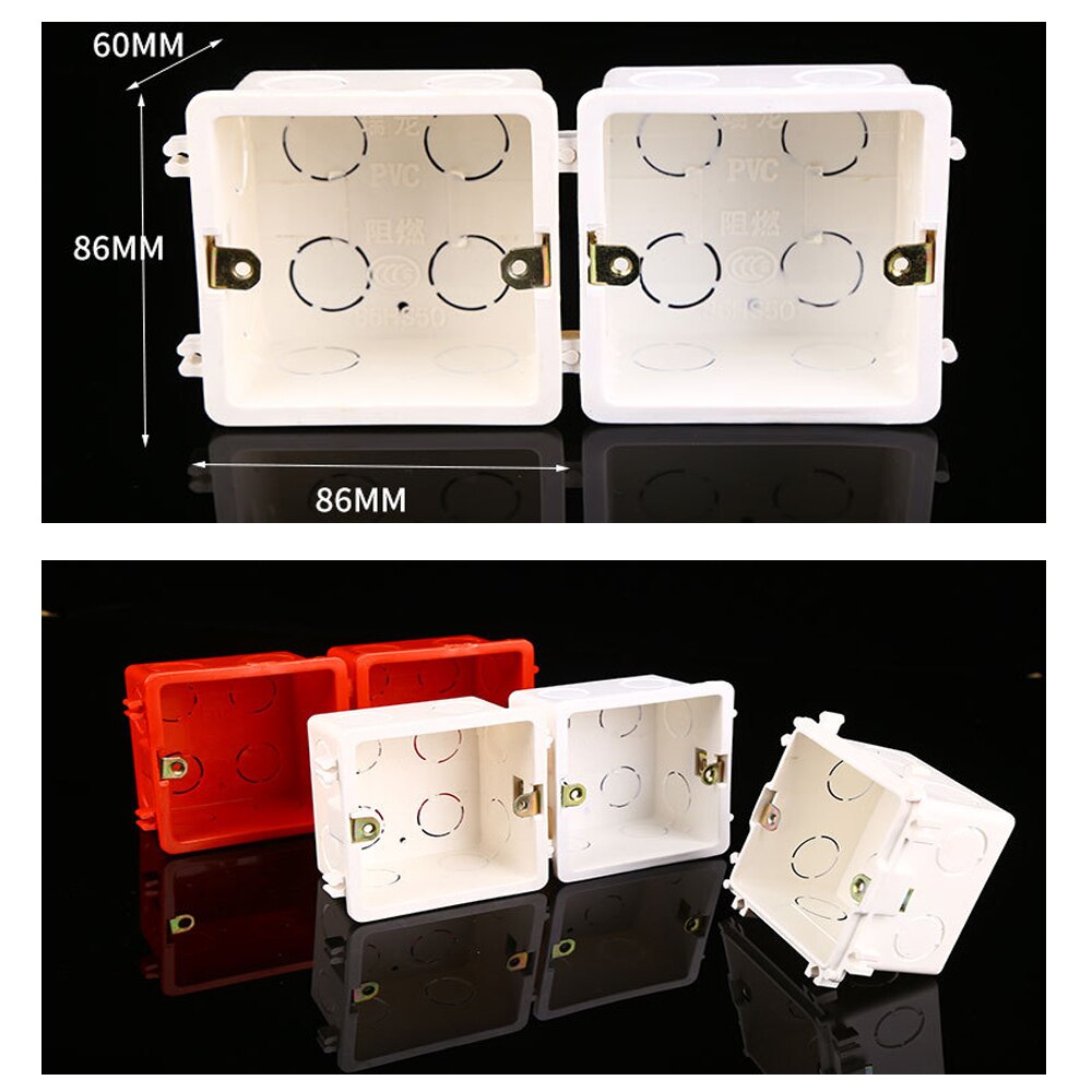 Wall Mounting Box Flame Retardant Wiring Back Box Standard Light Touch Switch Cassette Junction Box Switch Concealed Bottom