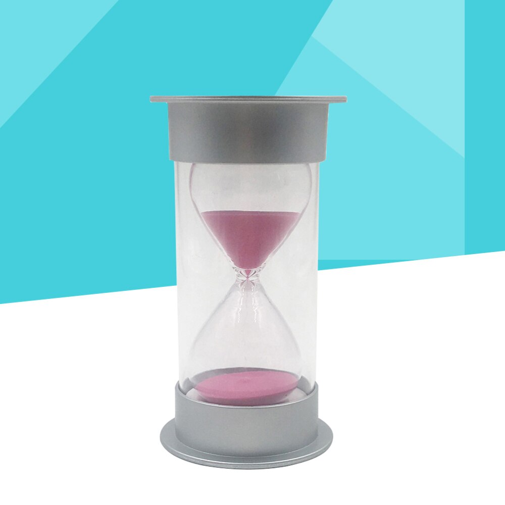 Simple Cylinder Sand Hourglass 30 Minutes Sand Timer Sandglass Hourglass (Silver and Blue)