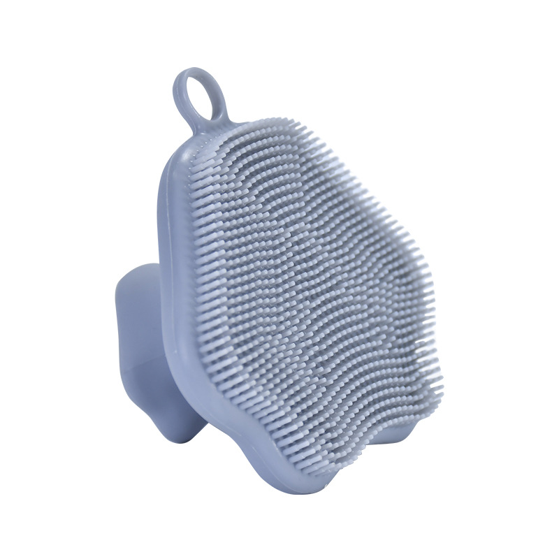 Cepillo de limpieza Facial de silicona, almohadilla de lavado, exfoliante, eliminador de espinillas, limpieza Facial profunda, cepillos faciales, masajeador de baño para bebé: Gris