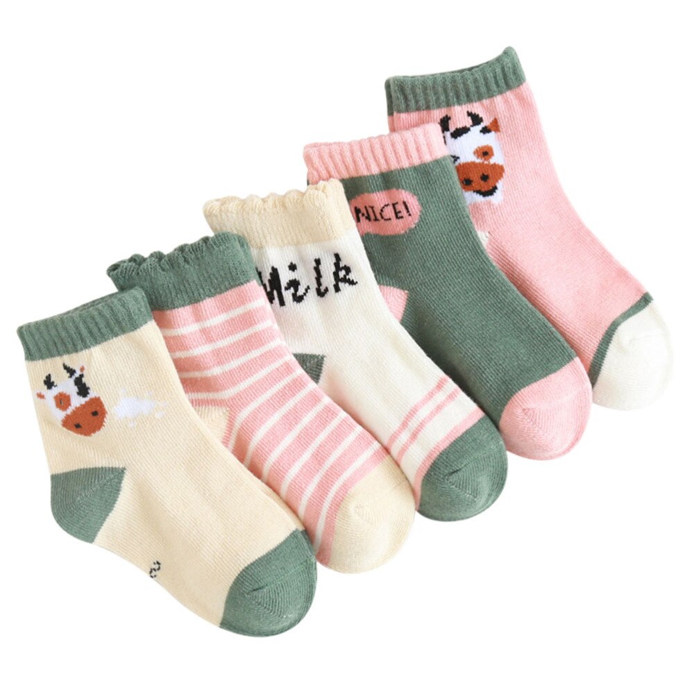 5 Pairs Knie Hight Kousen Huidvriendelijke Katoen Kid 'S Kous Voor Dagelijks Dragen Sport: As Shown 1 / L
