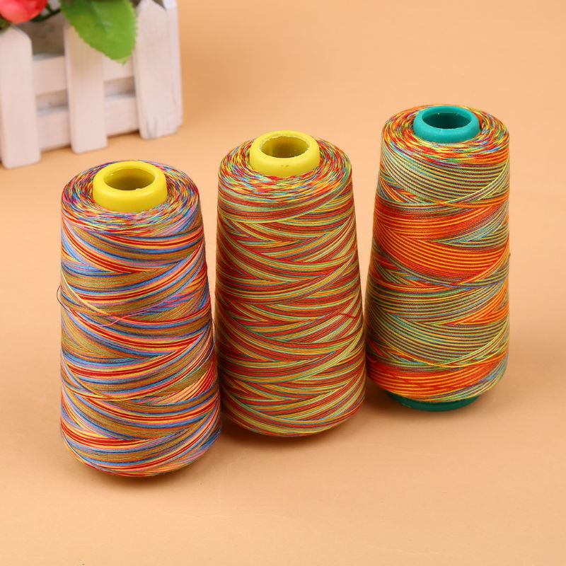 måler flerfarget graident regnbue polyester broderi sytråd søm garn håndverk strikke tilbehør rekvisita