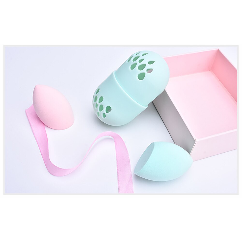 Esponja de silicona para maquillaje, soporte de esponja para maquillaje, caja de secado de huevos, portátil, suave, de silicona, caja de esponjas, 1 paquete