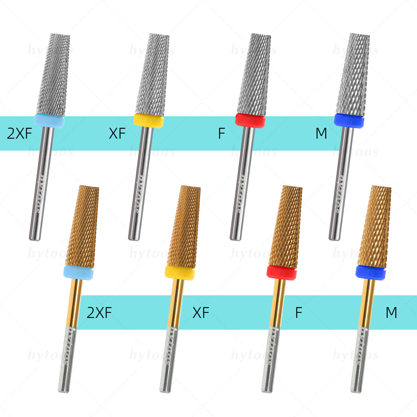 HYTOOS 5 en 1 brocas para uñas 16mm punta de carburo cónico superior plano quitar herramienta de Gel taladros eléctricos archivo accesorios de manicura