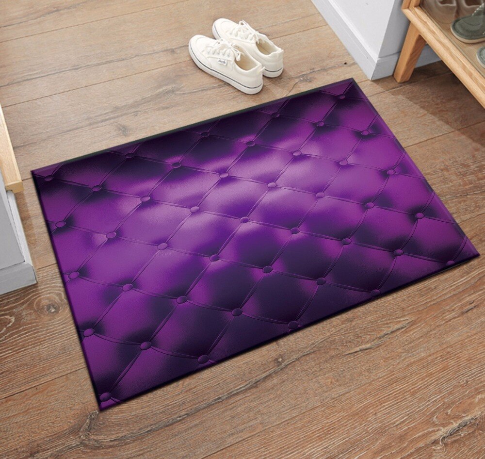 Alfombra con textura de cuero Morado para niños, tapete de terciopelo y cristal para el hogar, la sala de estar, WC, puerta de la cocina y el dormitorio