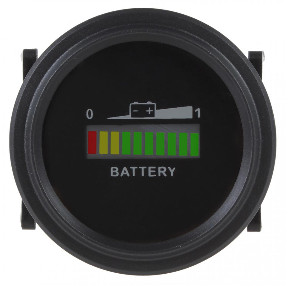 12/24V 36V 48/72V Universal Three-color LED lights Battery Indicator Charge Status Meter Gauge Auto Battery Capacity Tester