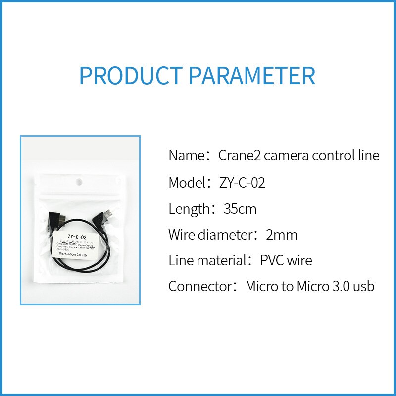 Voor Zhiyun Crane 2 Controle Kabel/Yunhe 2 Controle Kabel Voor Canon 5d 4/1dx/5ds/5dsr Nikon D850 Micro-Micro 3.0 Usb