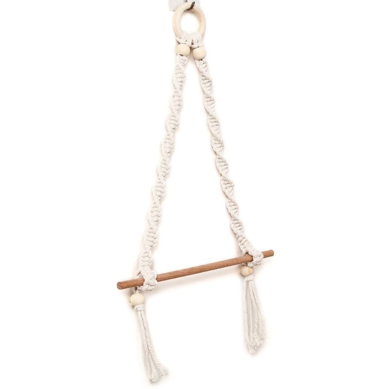 Nordic Macrame Wall Hanging Wooden Stick Toilet Paper Holder Towel Hanger Decor 11UA