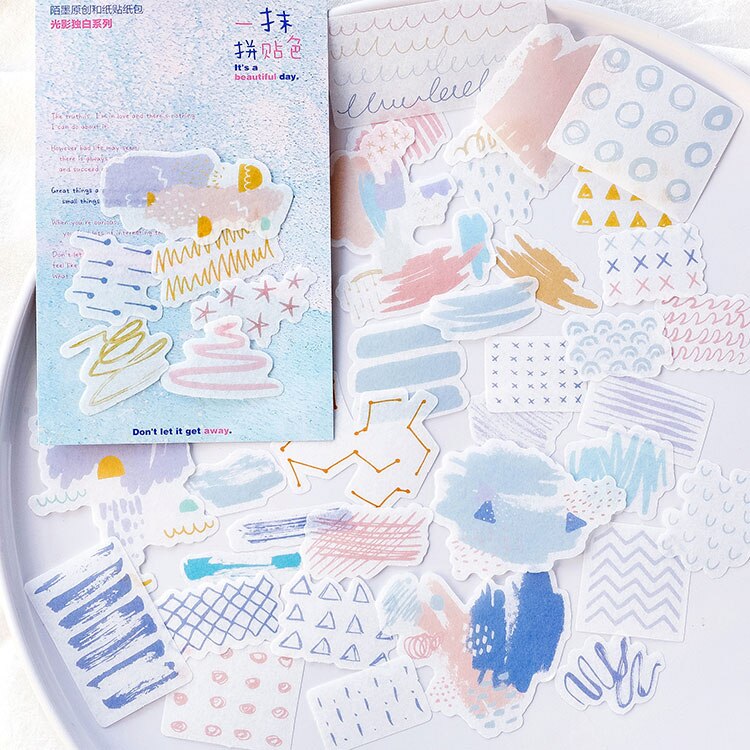 VanYi 40 pièces/lot lumière et ombre Monologue décoration papeterie autocollants Journal esthétique Scrapbooking planificateur balle Journal: J