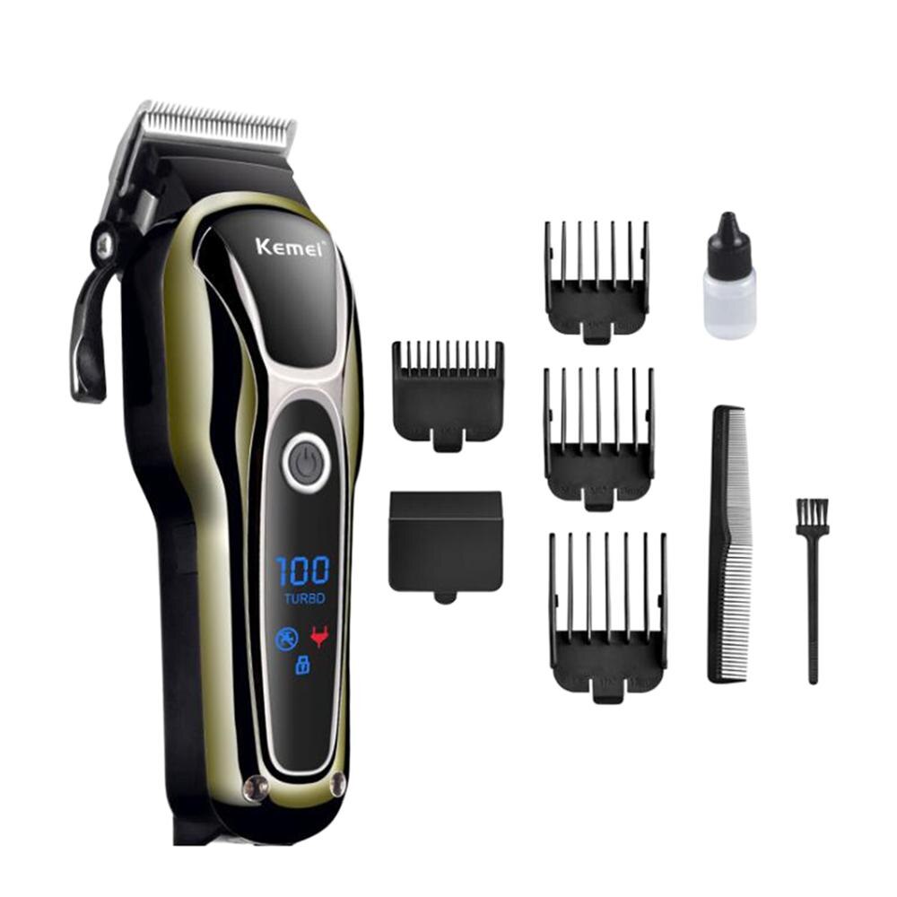KEMEI-máquina de afeitar eléctrica para el cabello, cortadora de pelo , recargable, 100-240V