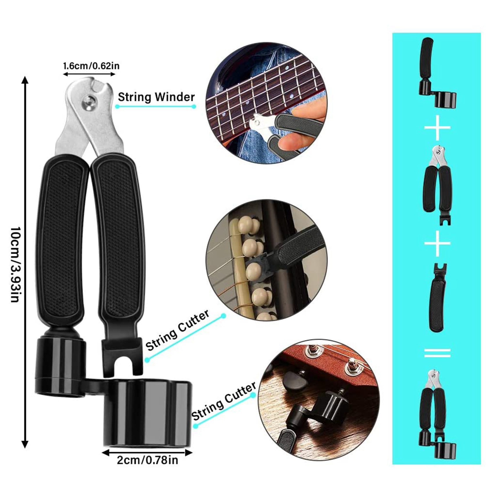 SEAFRONT Vingerplectrums Gitaar - Metalen Fingerpicks Met Opbergdoos Voor Bas & Ukelele