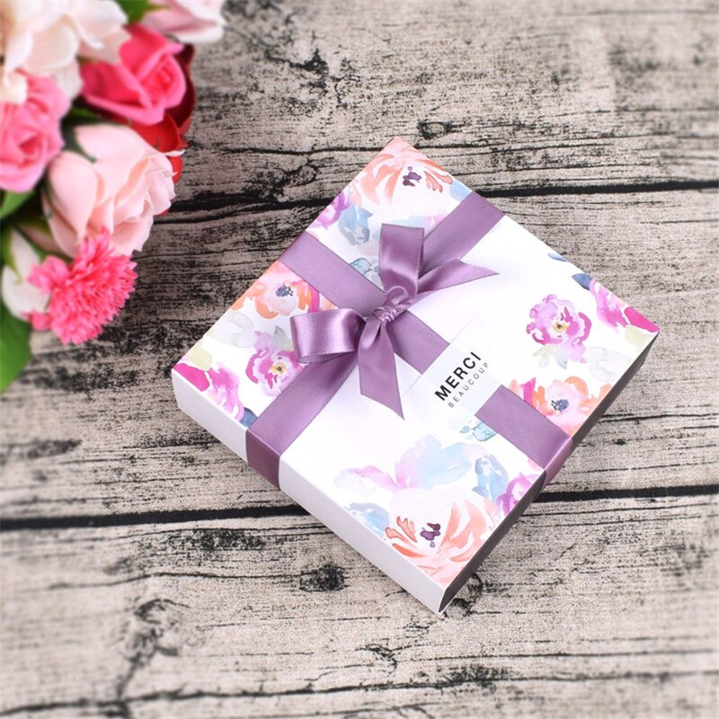 1 Uds. caja de recuerdo de boda para dulce pastel Chocolate Boite Dragees bonbonniere Flower caja de (sin cinta/pegatina)