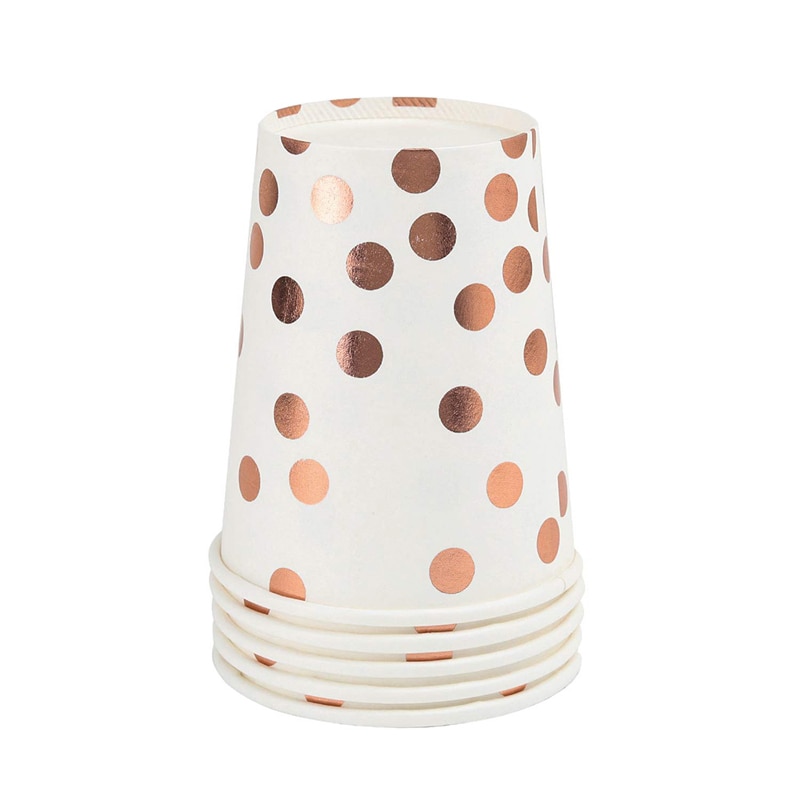 Rose Gold Party Disposable Tableware Set Wedding Birthday Party Table Decoration Paper Cups Plates Straws Baby Shower Supplies