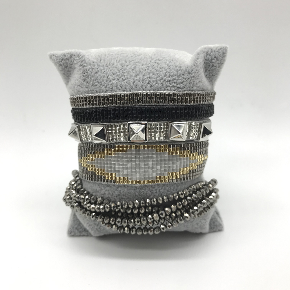 Bracciale occhio turco stella blu bracciale MIYUKI bracciale cuore stella cristallo bracciale gioielli fatti a mano nappa: Rhodium d'imitazione placcato