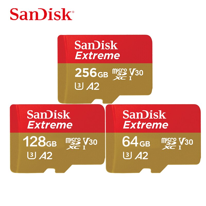 SanDisk tarjeta Micro SD 512G 400GB A1 tarjeta de memoria MicroSDHC 256g 128G 64G 32G 16GB MicroSDXC EXTREME PRO V30 U3 A2 4K UHD tarjetas TF