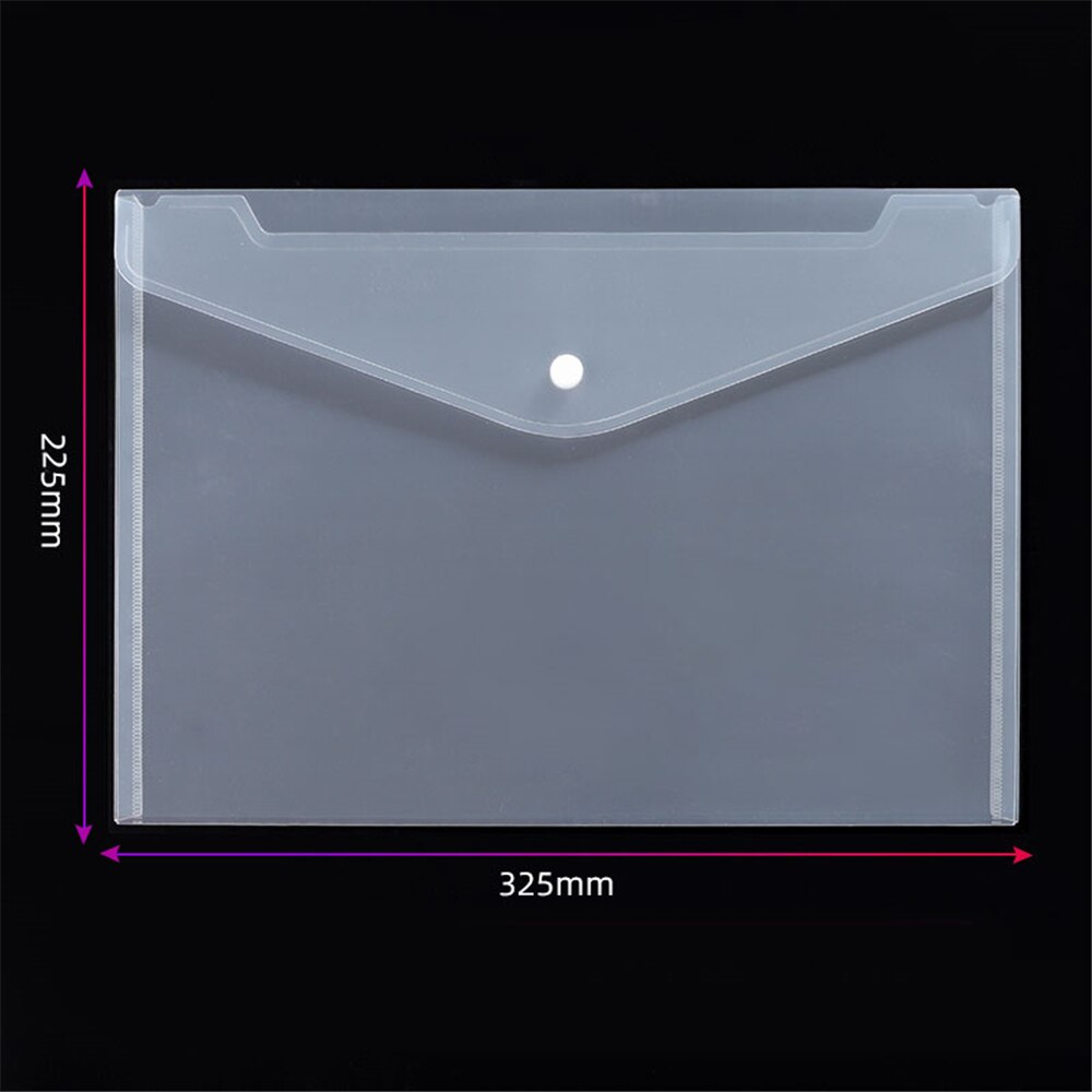 Envelope Folder With Snap Button Document Holder A4 Size For Office Transparent Waterproof