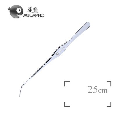ADA AQUAPRO Plant Cleaning Tools Stainless Steel Scissor Tweezer Scoop Scraping algae knife Aquarium Water Fish tank: Bend tweezer 25