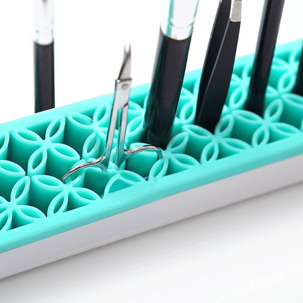 Soporte de silicona para brochas de maquillaje, organizador de maquillaje Facial, estante de secado de brochas con forma de flor, estante de exhibición, Cosméticos de belleza, 1 ud.