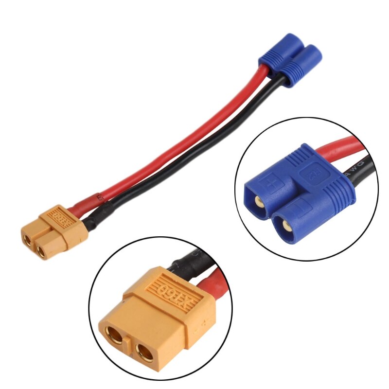 For RC Lipo Battery EC2 Male Banana Connector To XT60 Plug Female Wire Adapter