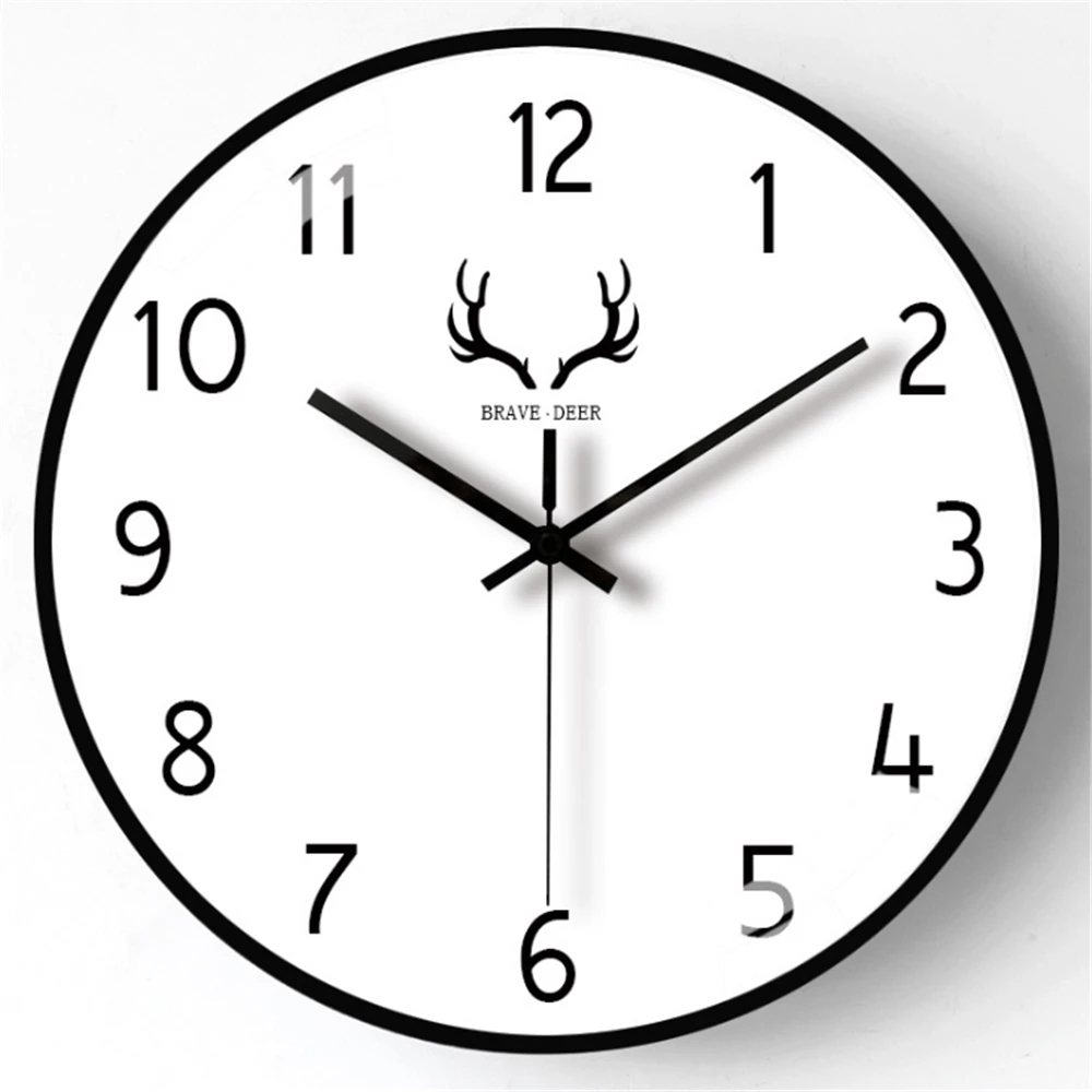 Modern Large Wall Clock 10 Inch Quartz Clocks Round Silent Watches Living Room Home Decor Horloge for Classroom: C