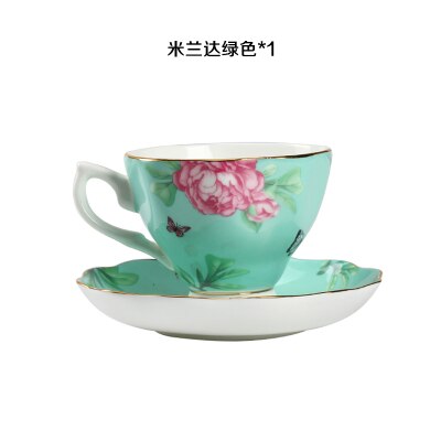 Keramisk kaffe britisk svart kinesisk bryllup kongelig benporselen blomst tekopp og tallerkensett: 09
