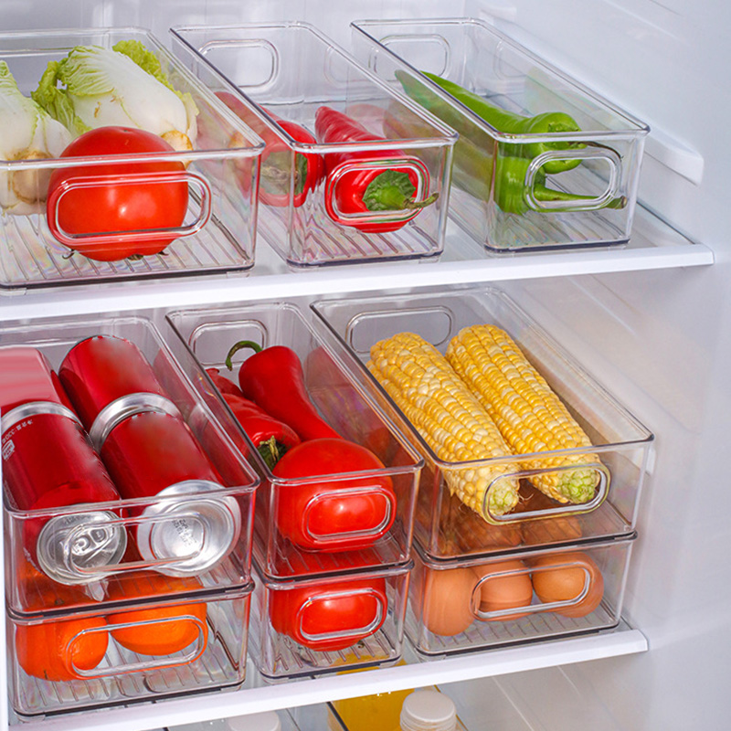 Refrigerator Food Storage Container Fridge Organizer Bins Drawer Transparent Storage Bin Clear Plastic Pantry Food Storage Rack