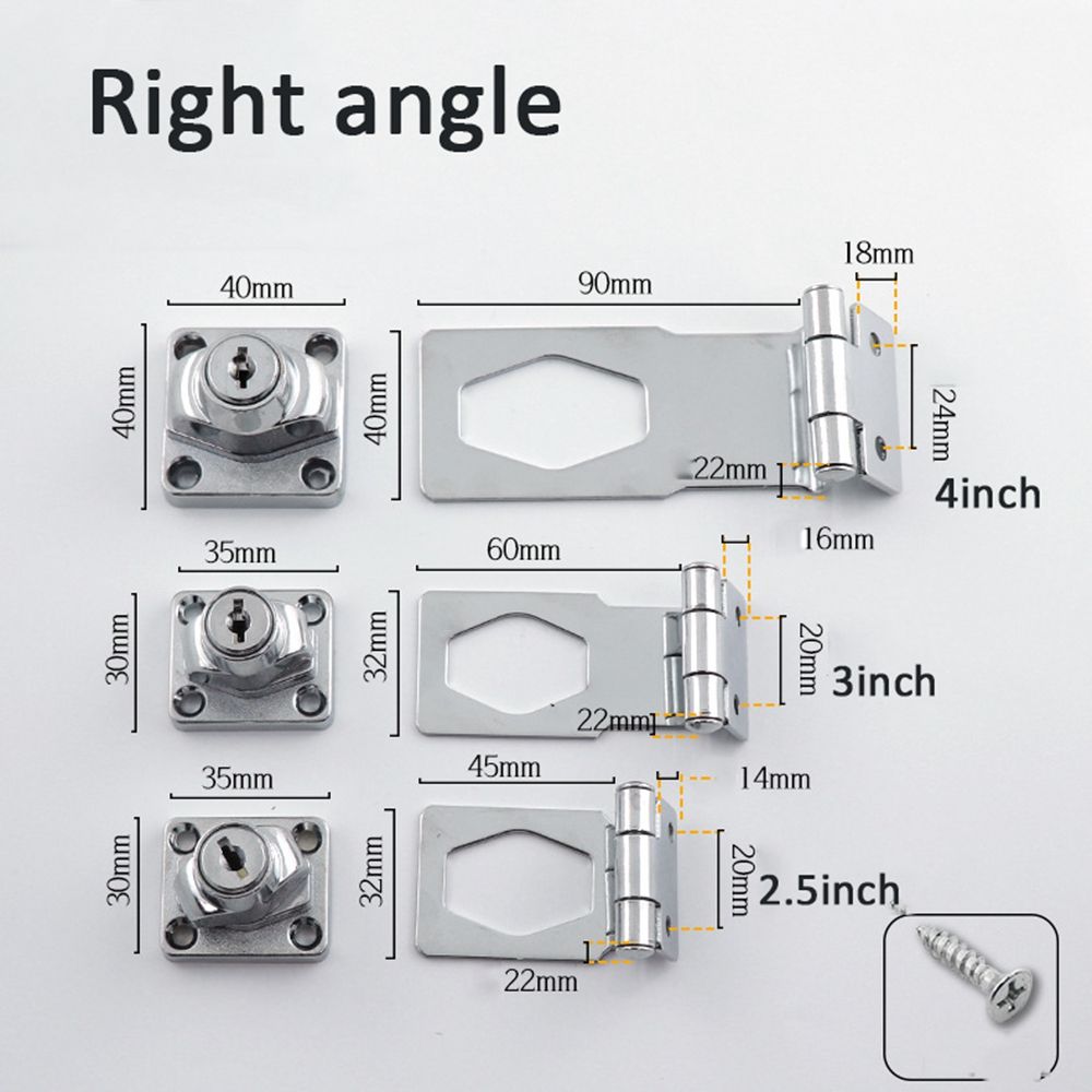 Locking Hasp and Staple with Keys Padlock Cupboard Shed Garage Lock